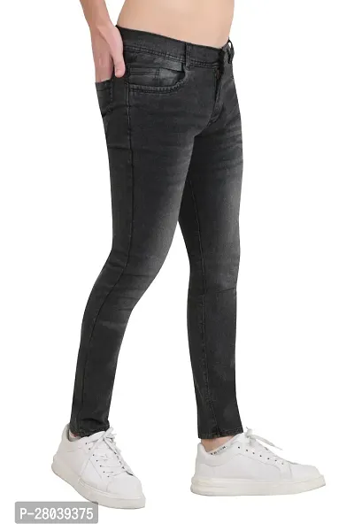 Stylish Black Cotton Blend Mid-Rise Jeans For Men-thumb3