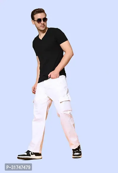 Elegant White Denim Solid Jeans For Men-thumb3