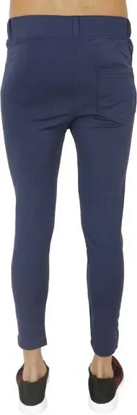 Stylish Blue Polyester Solid Track Pant For Men-thumb1