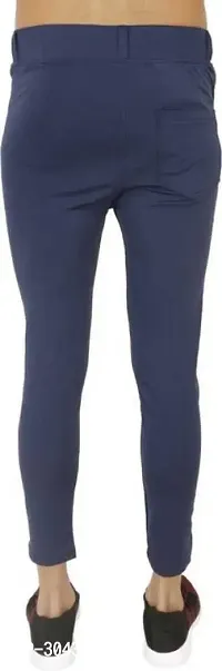 Stylish Blue Polyester Solid Track Pant For Men-thumb2