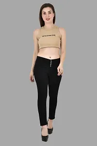 Linaria Women's Black Stretchable Slim fit Denim Jeans-thumb3