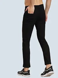 Elegant Black Denim Solid Jeans For Men And Boys-thumb1