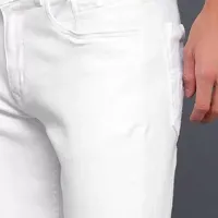 Stylish White Denim Mid-Rise Jeans For Men-thumb3