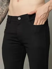 Elegant Black Denim Solid Jeans For Men And Boys-thumb3