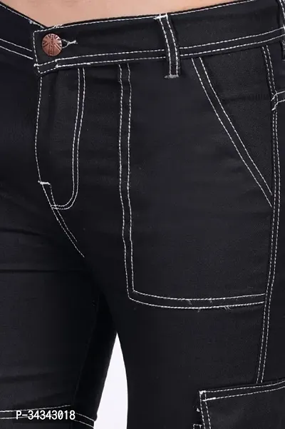 Elegant Black Denim Solid Jeans For Men And Boys-thumb4