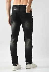 Stylish Dark Grey Cotton Blend Mid-Rise Jeans For Men-thumb1