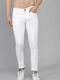 Stylish White Denim Mid-Rise Jeans For Men-thumb2