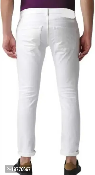 Reliable White Denim Mid-Rise Jeans For Men-thumb2