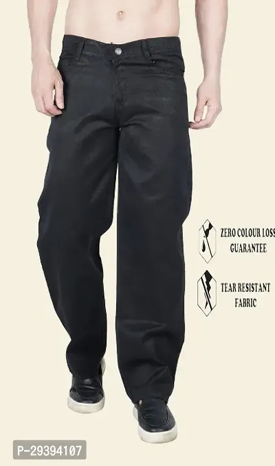 Stylish Black Solid Mid-Rise Jeans For Men