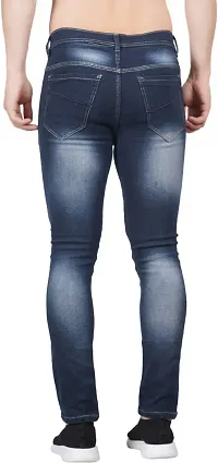 Stylish Blue Cotton Blend Mid-Rise Jeans For Men-thumb1