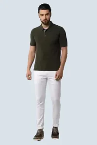 Stylish White Denim Solid Mid-Rise Jeans For Men-thumb3