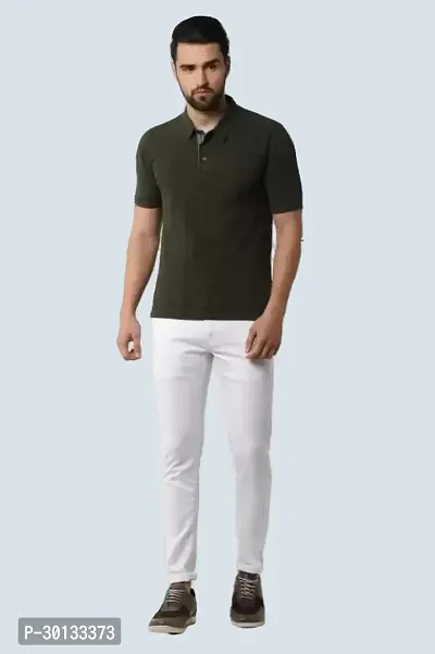 Stylish White Denim Solid Mid-Rise Jeans For Men-thumb4