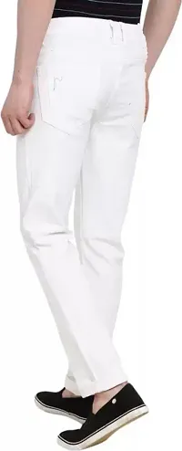 Reliable White Cotton Blend Mid-Rise Jeans For Men-thumb1