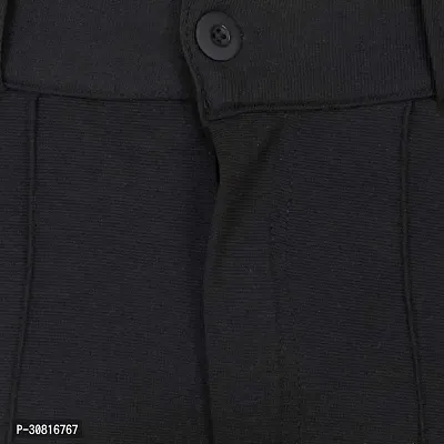 Linaria Stylish Black Cotton Blend Solid Regular Fit Trouser For Men-thumb4