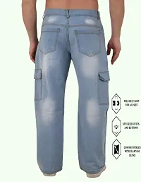 Stylish Blue Cotton Blend Mid-Rise Jeans For Men-thumb1