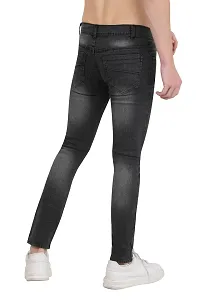 Stylish Black Cotton Blend Mid-Rise Jeans For Men-thumb1