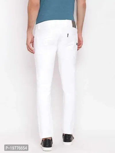 Reliable White Cotton Blend Mid-Rise Jeans For Men-thumb2