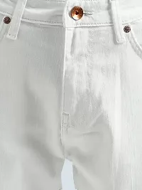 Stylish White Denim Solid Mid-Rise Jeans For Men-thumb2