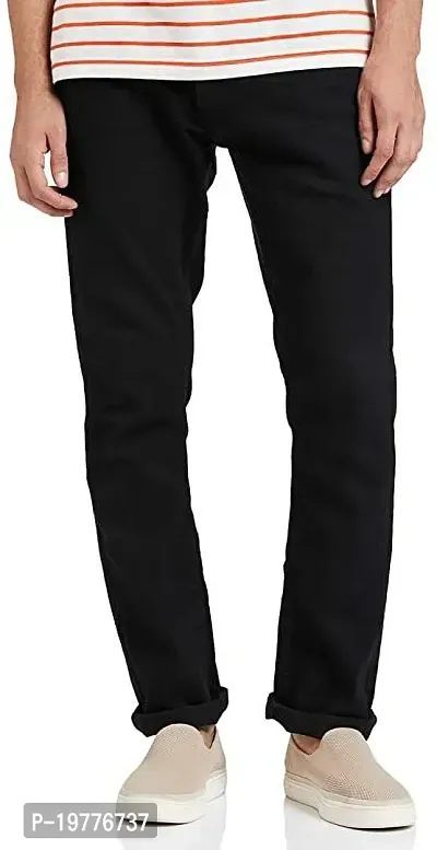 Reliable Black Denim Mid-Rise Jeans For Men