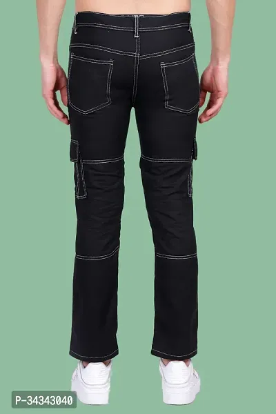 Elegant Black Denim Solid Jeans For Men And Boys-thumb2