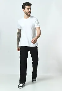 Stylish Black Denim Solid Mid-Rise Jeans For Men-thumb3