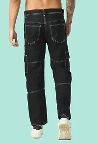 Elegant Black Denim Solid Jeans For Men And Boys-thumb1