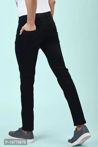 Reliable Black Cotton Blend Mid-Rise Jeans For Men