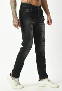 Stylish Grey Denim Distress Mid-Rise Jeans For Men-thumb2