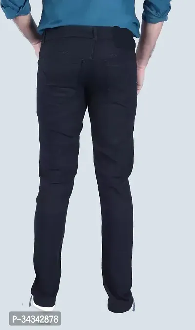 Elegant Black Denim Solid Jeans For Men And Boys-thumb2