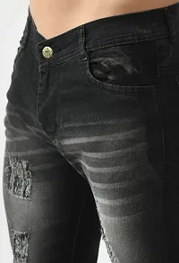 Stylish Grey Cotton Blend Mid-Rise Jeans For Men-thumb2