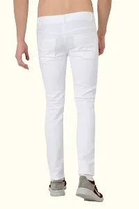 Stylish White Cotton Blend Mid-Rise Jeans For Men-thumb1