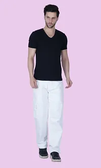 Elegant White Denim Solid Jeans For Men-thumb3