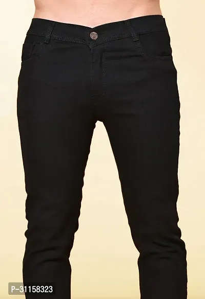 Stylish Black Denim Mid-Rise Jeans For Men-thumb4