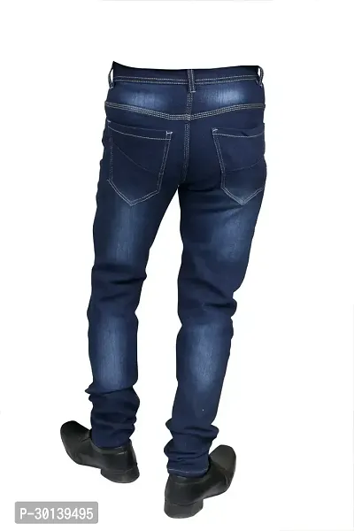 Stylish Black Denim Faded Mid-Rise Jeans For Men-thumb2