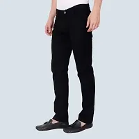 Stylish Black Denim Solid Mid-Rise Jeans For Men-thumb2