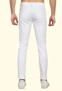 Stylish White Lycra Blend Mid-Rise Jeans For Men-thumb1