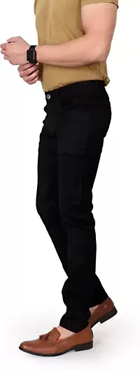 Stylish Black Cotton Blend Mid-Rise Jeans For Men-thumb2