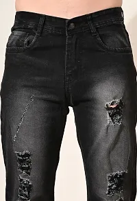 Stylish Black Denim Mid-Rise Jeans For Men-thumb1