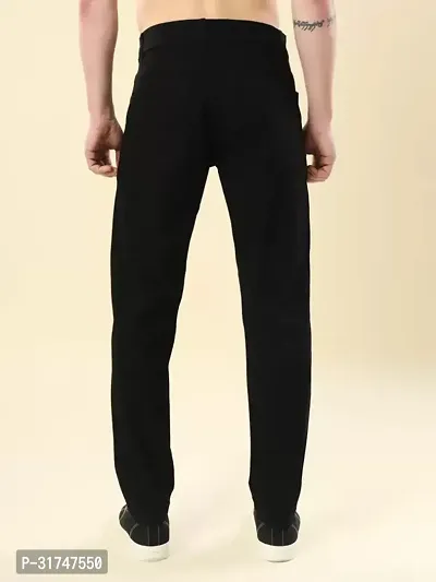 Elegant Black Denim Solid Jeans For Men-thumb2