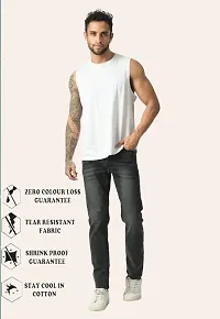 Stylish Grey Faded Mid-Rise Jeans For Men-thumb3