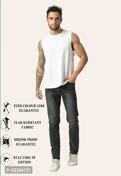 Stylish Grey Faded Mid-Rise Jeans For Men-thumb4