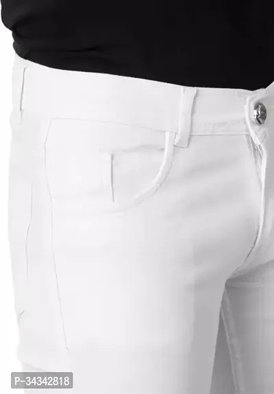 Elegant White Denim Solid Jeans For Men And Boys-thumb4