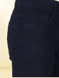 Elegant Black Denim Solid Jeans For Men-thumb2