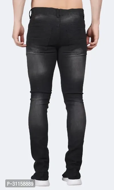 Stylish Black Cotton Blend Mid-Rise Jeans For Men-thumb2