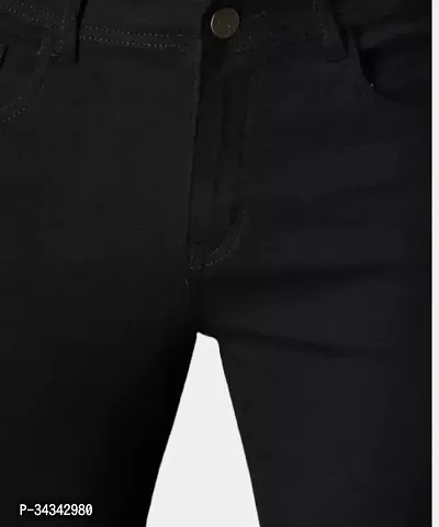 Elegant Black Denim Distress Jeans For Men And Boys-thumb3