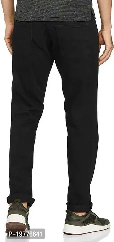 Reliable Black Cotton Blend Mid-Rise Jeans For Men-thumb2