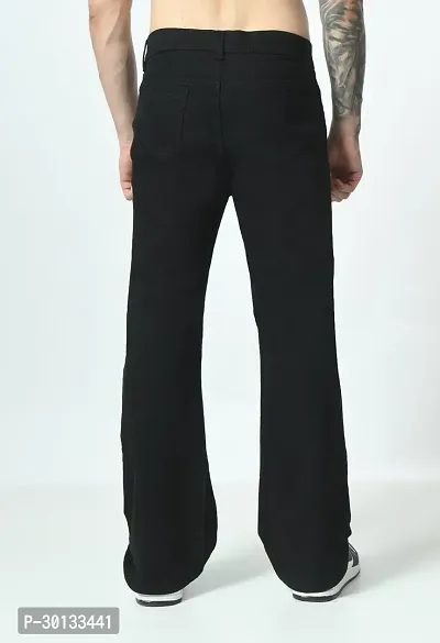 Stylish Black Denim Solid Mid-Rise Jeans For Men-thumb3