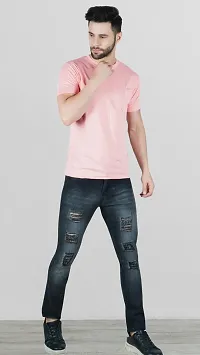 Stylish Denim Grey Solid Mid-Rise Jeans For Men-thumb2