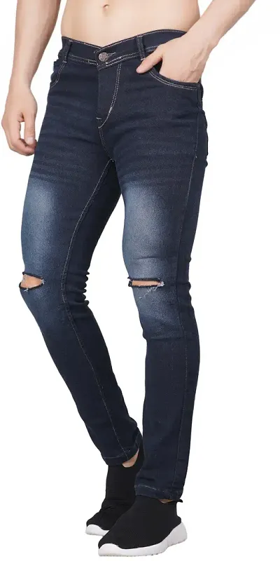 Linaria Slim Men Knee Cut Jeans