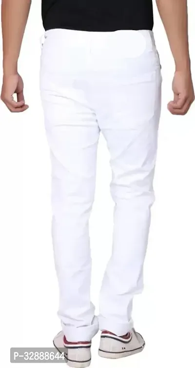 Stylish White Denim Mid-Rise Jeans For Men-thumb2